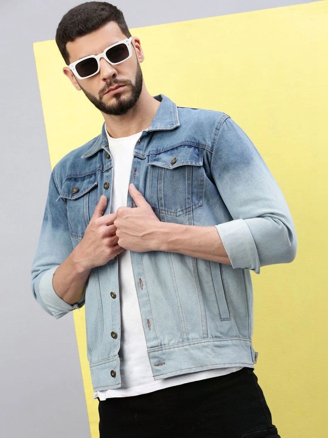 Kaali Peeli Men Washed Denim Jacket - view 1