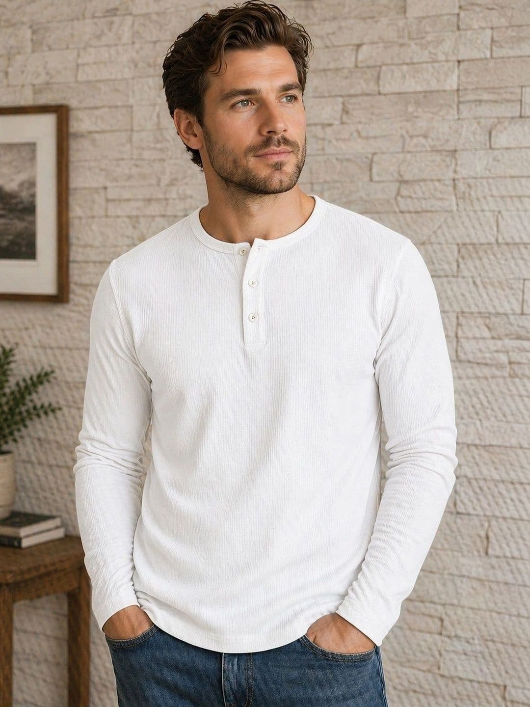 JERKYN Men Henley Neck T-shirt - view 1