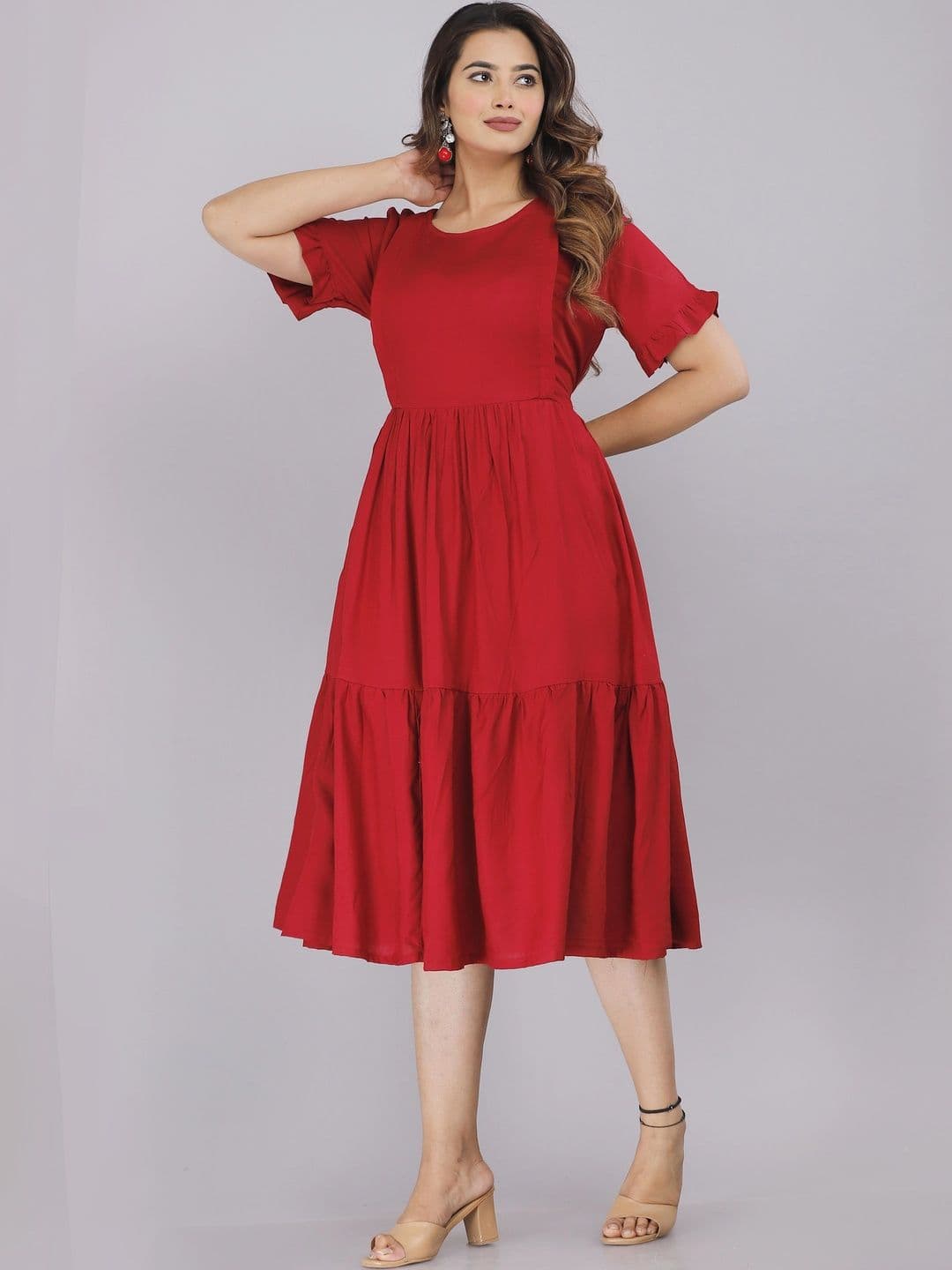 RAYIE COLLECTION Bell Sleeve Maternity Fit & Flare Midi Dress - view 1