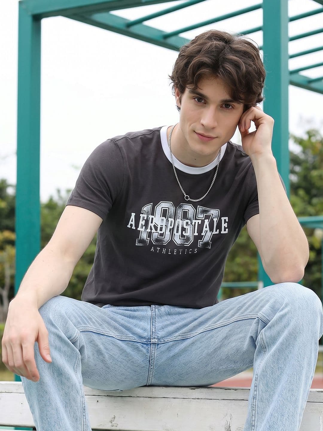 Aeropostale Typography Printed Pure Cotton T-shirt - view 1