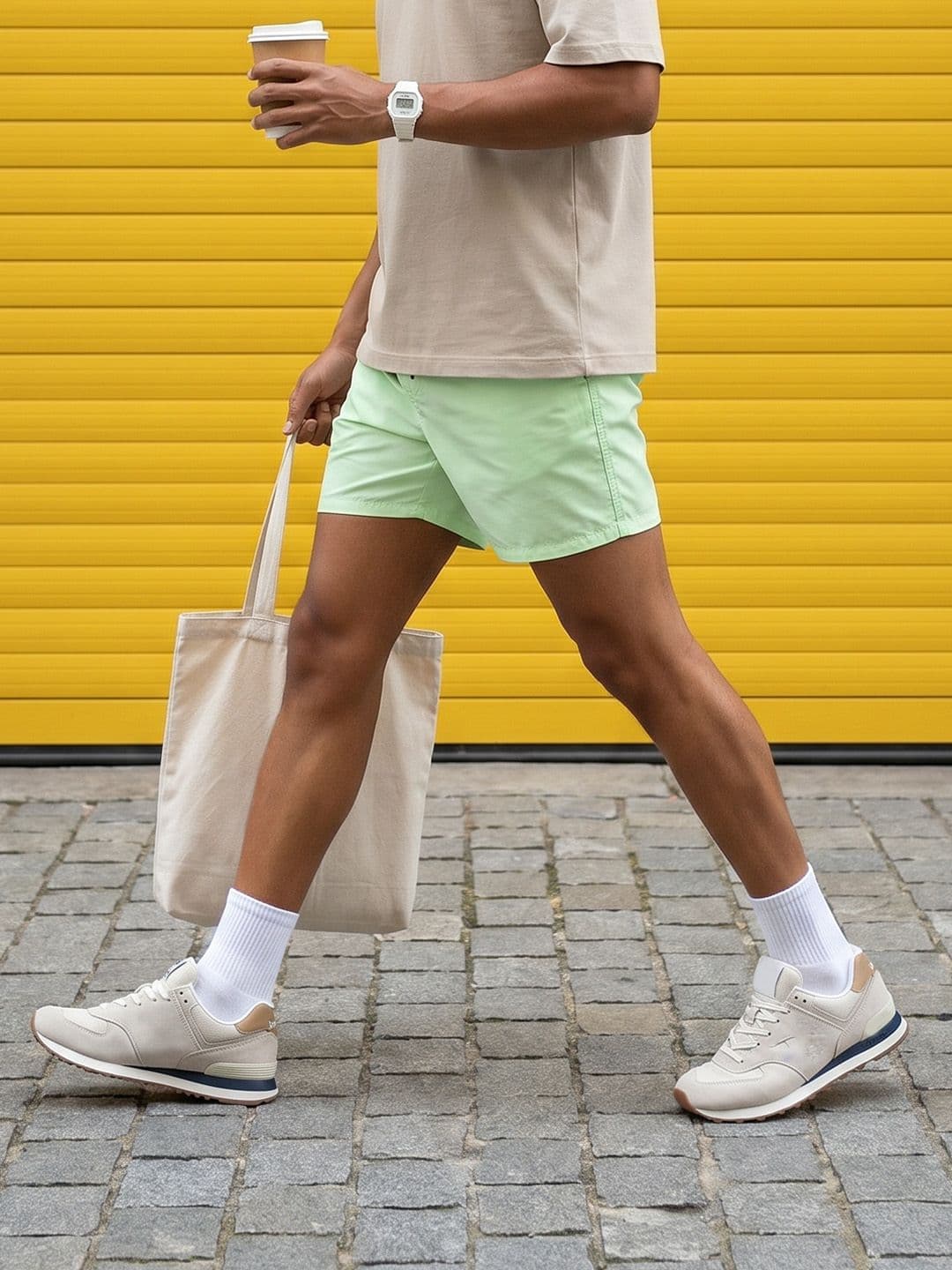 HERE&NOW Mid-Rise Cotton Casual Shorts - view 1