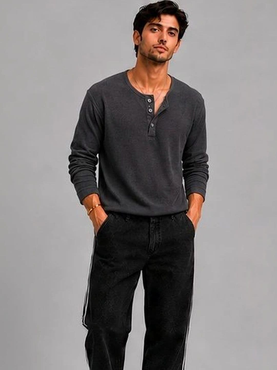 JERKYN Men Henley Neck T-shirt - view 1