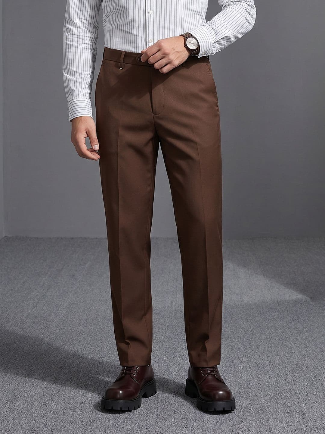 INVICTUS Mid-Rise Cotton Formal Trousers - view 1
