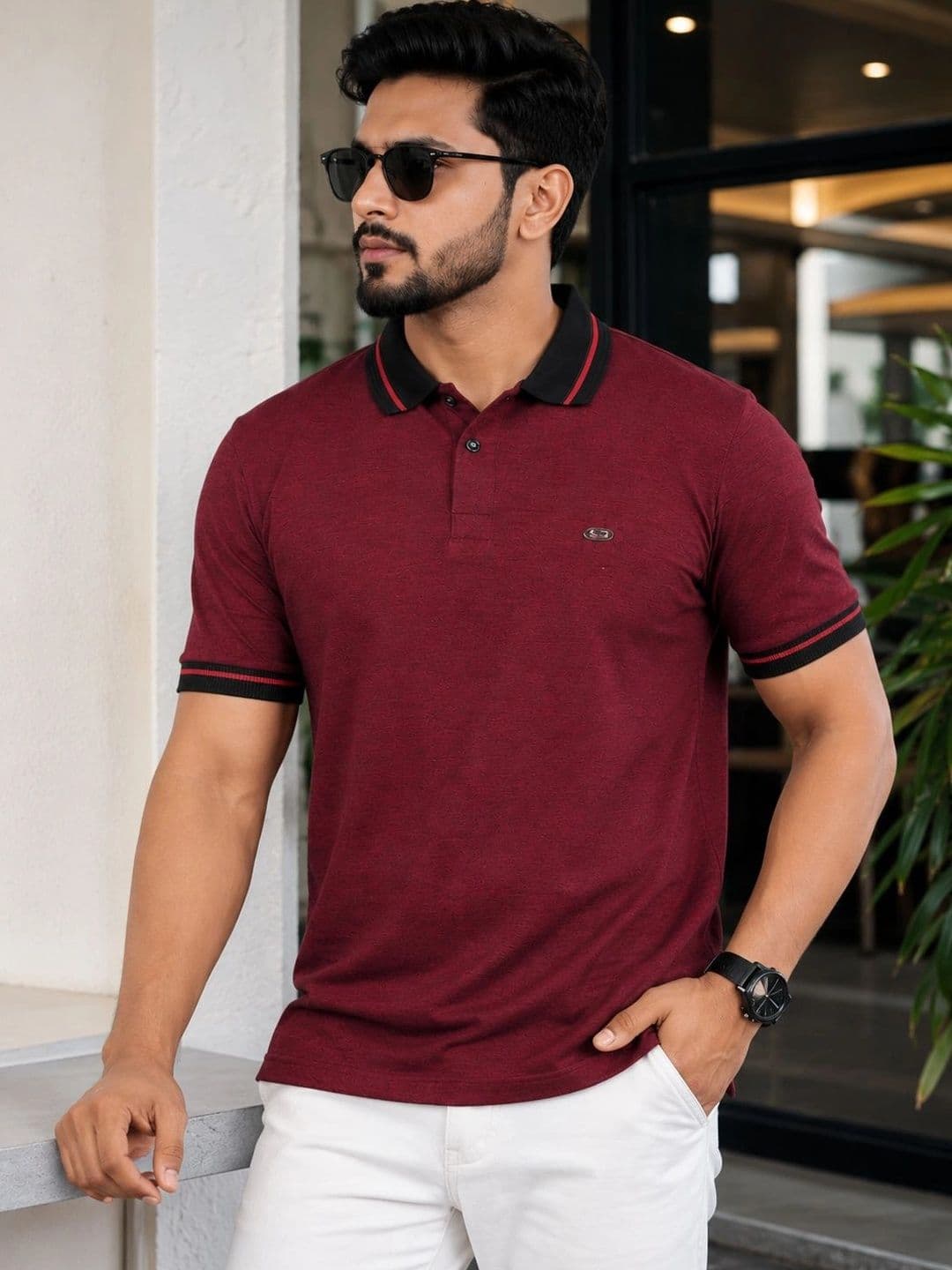 OZONECO Men Polo Collar T-shirt - view 1