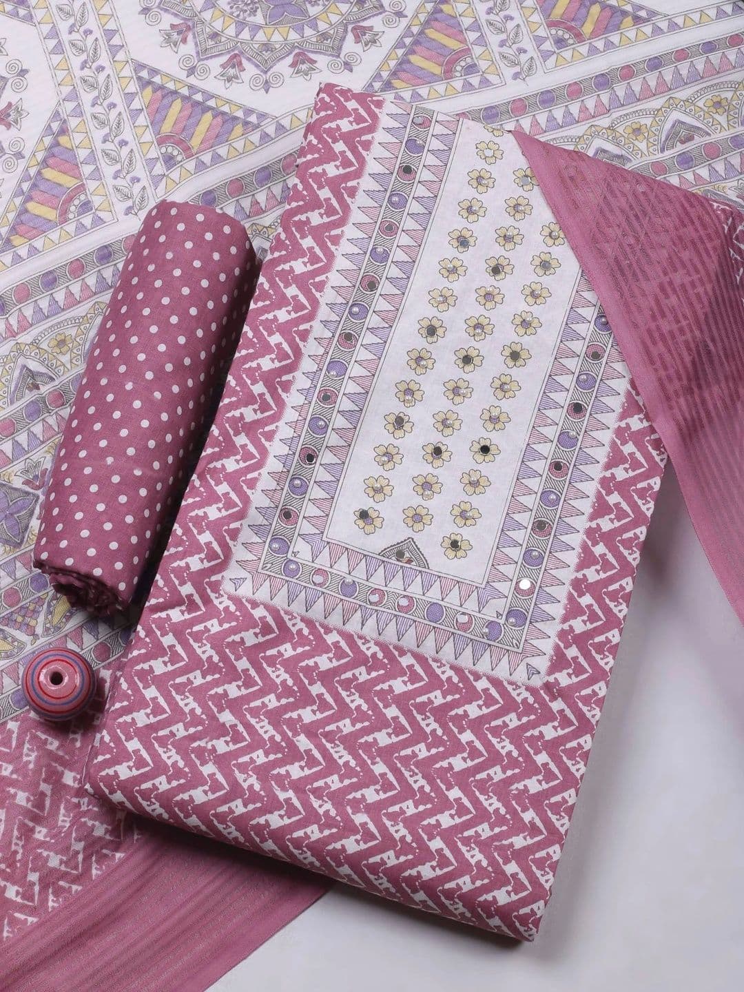 Meena Bazaar Printed Unstitched Dress Material - view 1
