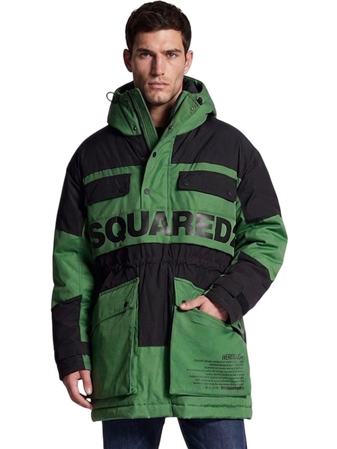 Dsquared2 Green Graphic Hooded Jacket - view 1