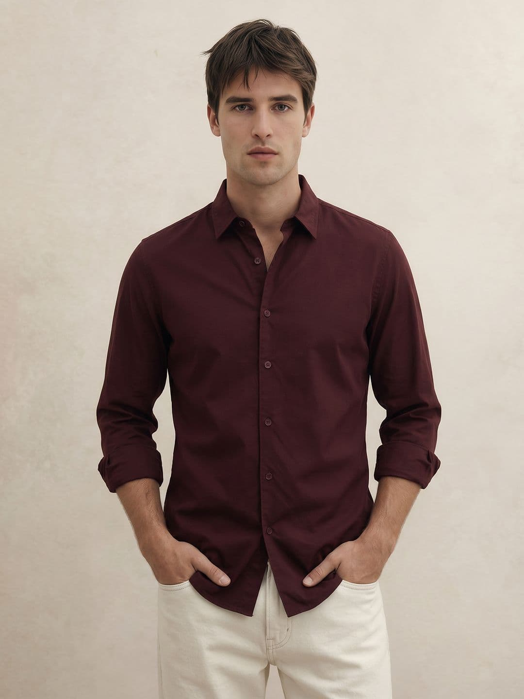 THE SHIRT CODE Spread Collar Casual Shirt - view 1
