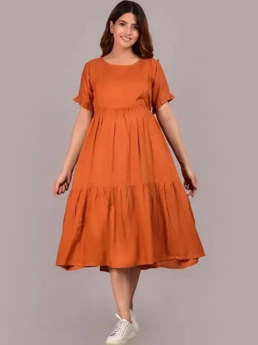 RAYIE COLLECTION Bell Sleeve Maternity Fit & Flare Midi Dress - view 1