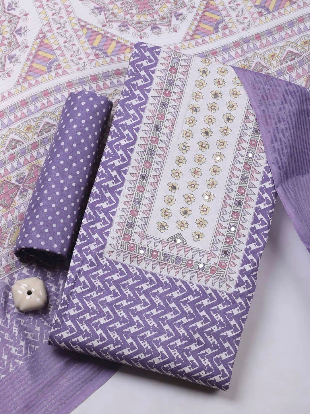 Meena Bazaar Printed Unstitched Dress Material - view 1