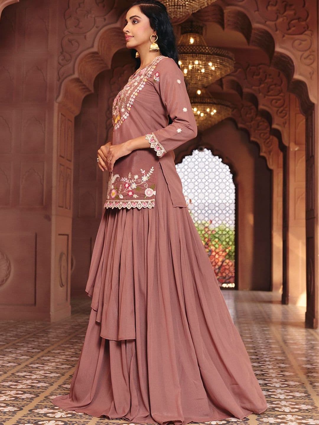 MADHURAM Embroidered Ready to Wear Lehenga & - view 1