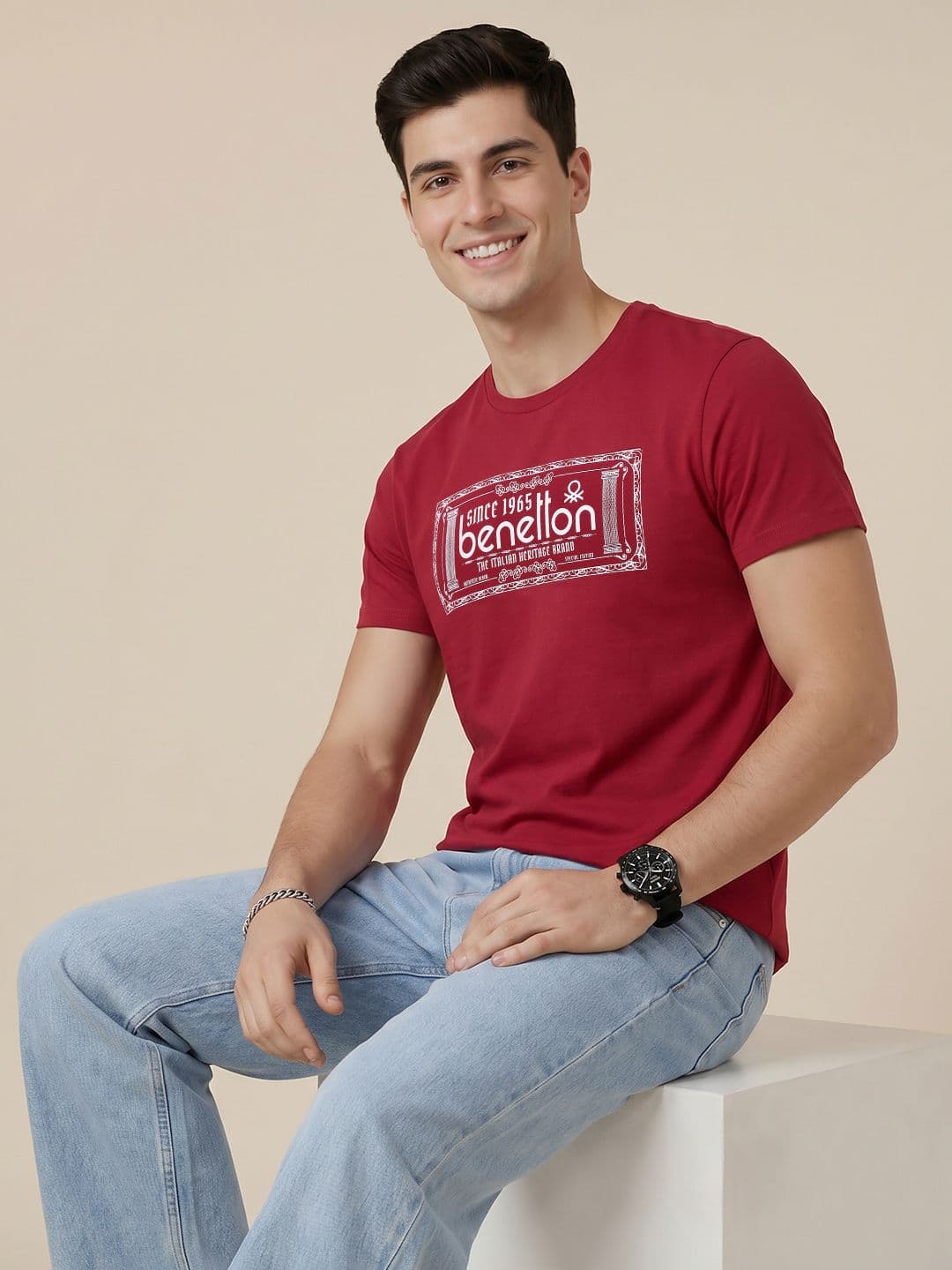United Colors of Benetton Brand Logo Printed T-shirt - view 1