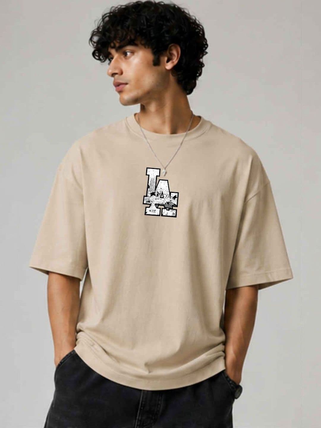 WIEBE Men Printed Drop-Shoulder Sleeves T-shirt - view 1