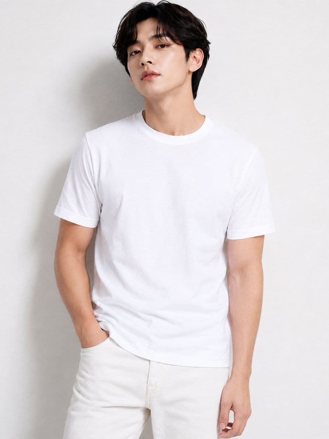 DYCA Men Solid Round Neck Cotton T-shirt - view 1