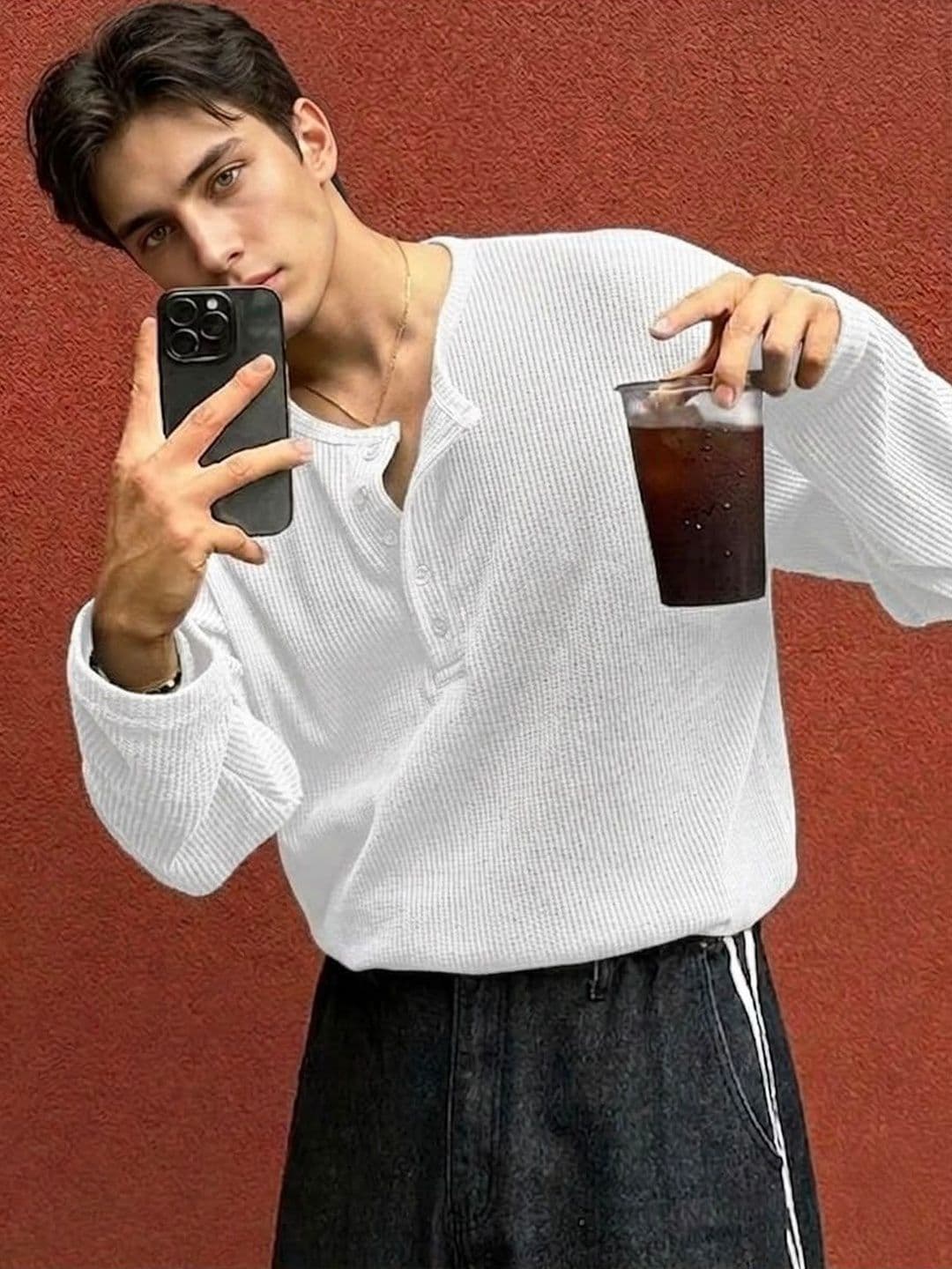 Imsa Moda Men Henley Neck T-shirt - view 1