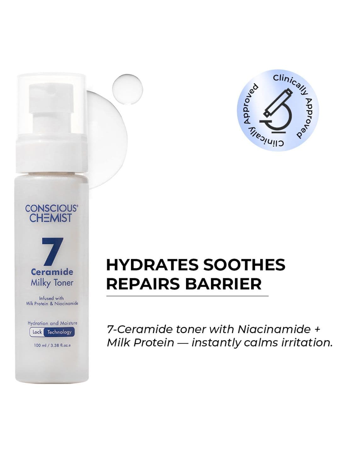 Conscious Chemist 7 Ceramide Milky Toner Infused With Milk Protein & Niacinamide - 100ml - view 1