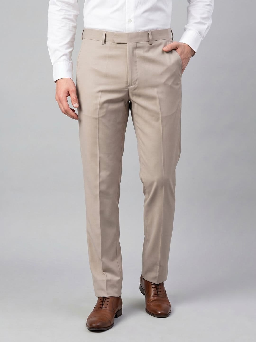 INVICTUS Men Relaxed Mid-Rise Flat-Front Formal Trousers - view 1