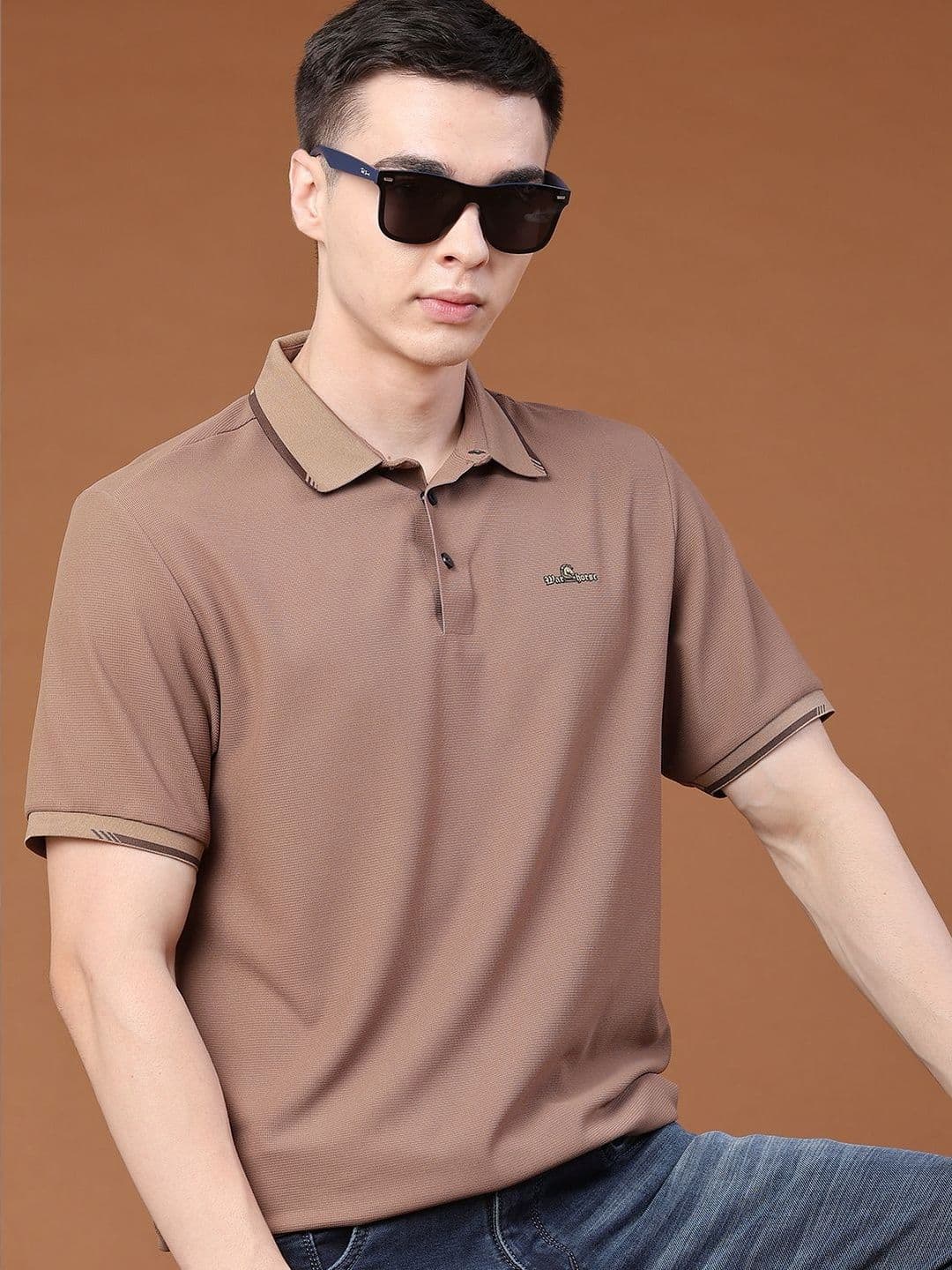 LIMEROAD Men Brand Logo Polo Collar T-shirt - view 1