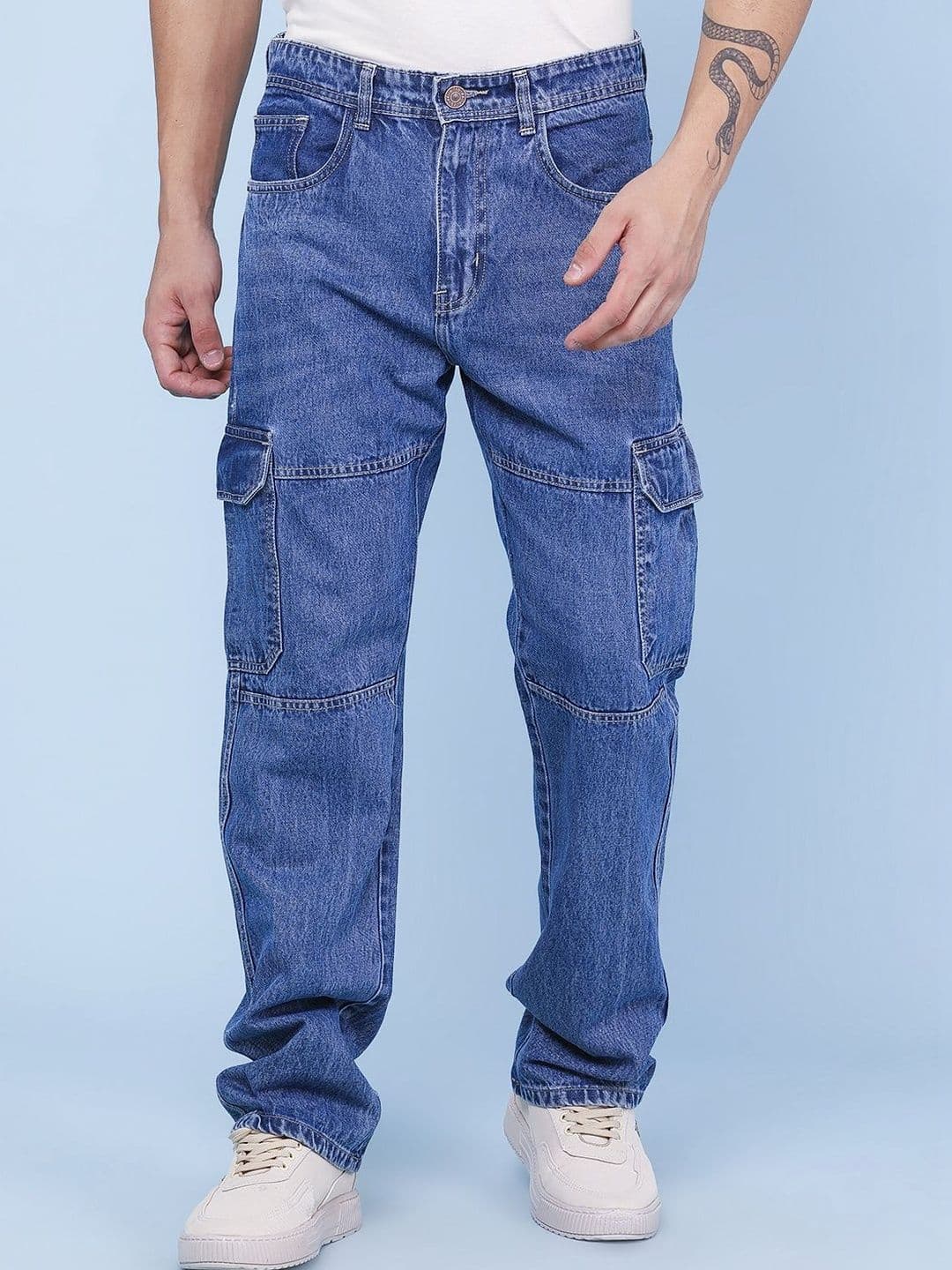 LIMEROAD Men Regular Fit Mid-Rise Low Distress Stretchable Jeans - view 1