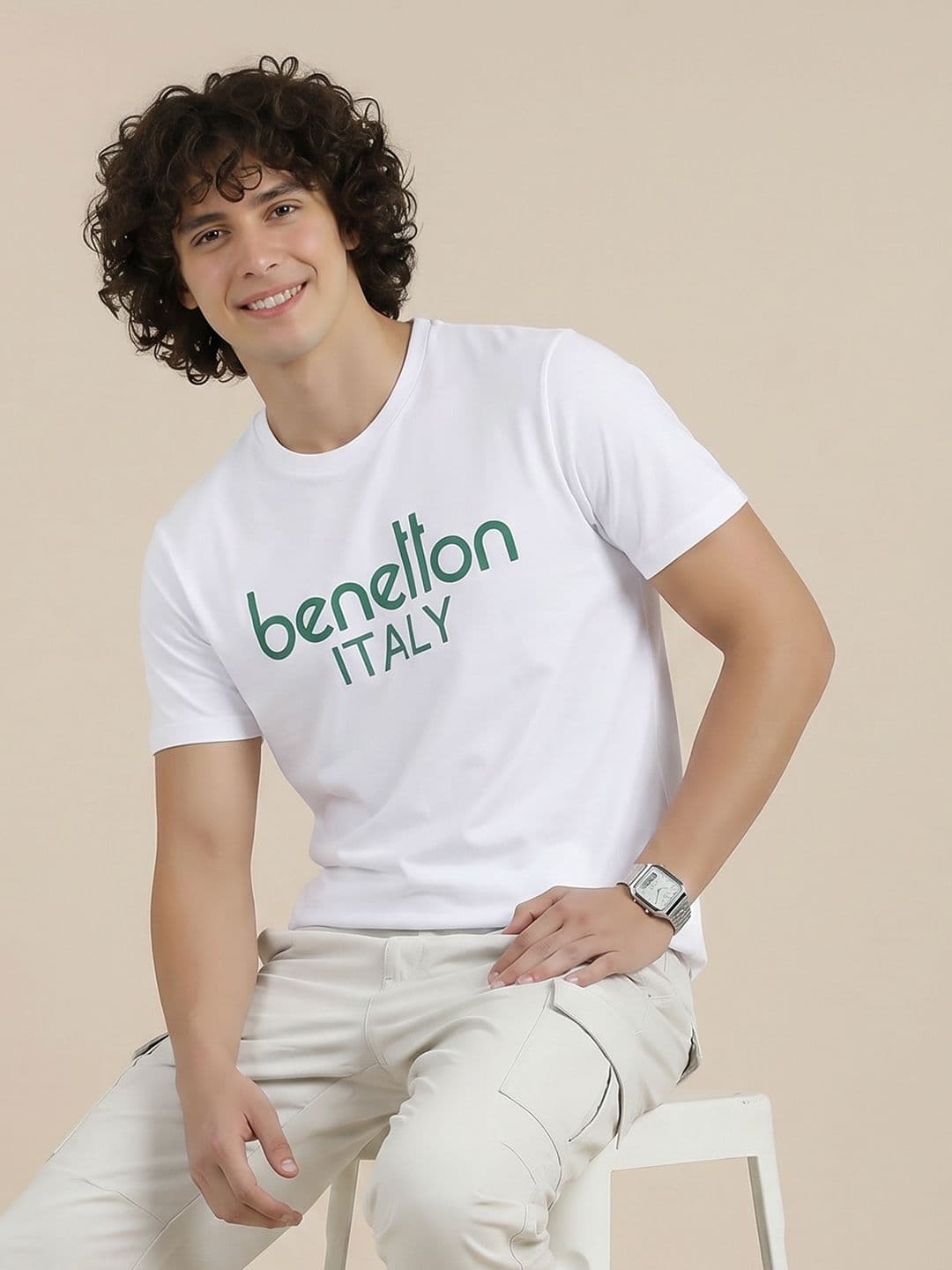 United Colors of Benetton Brand Logo Printed T-shirt - view 1