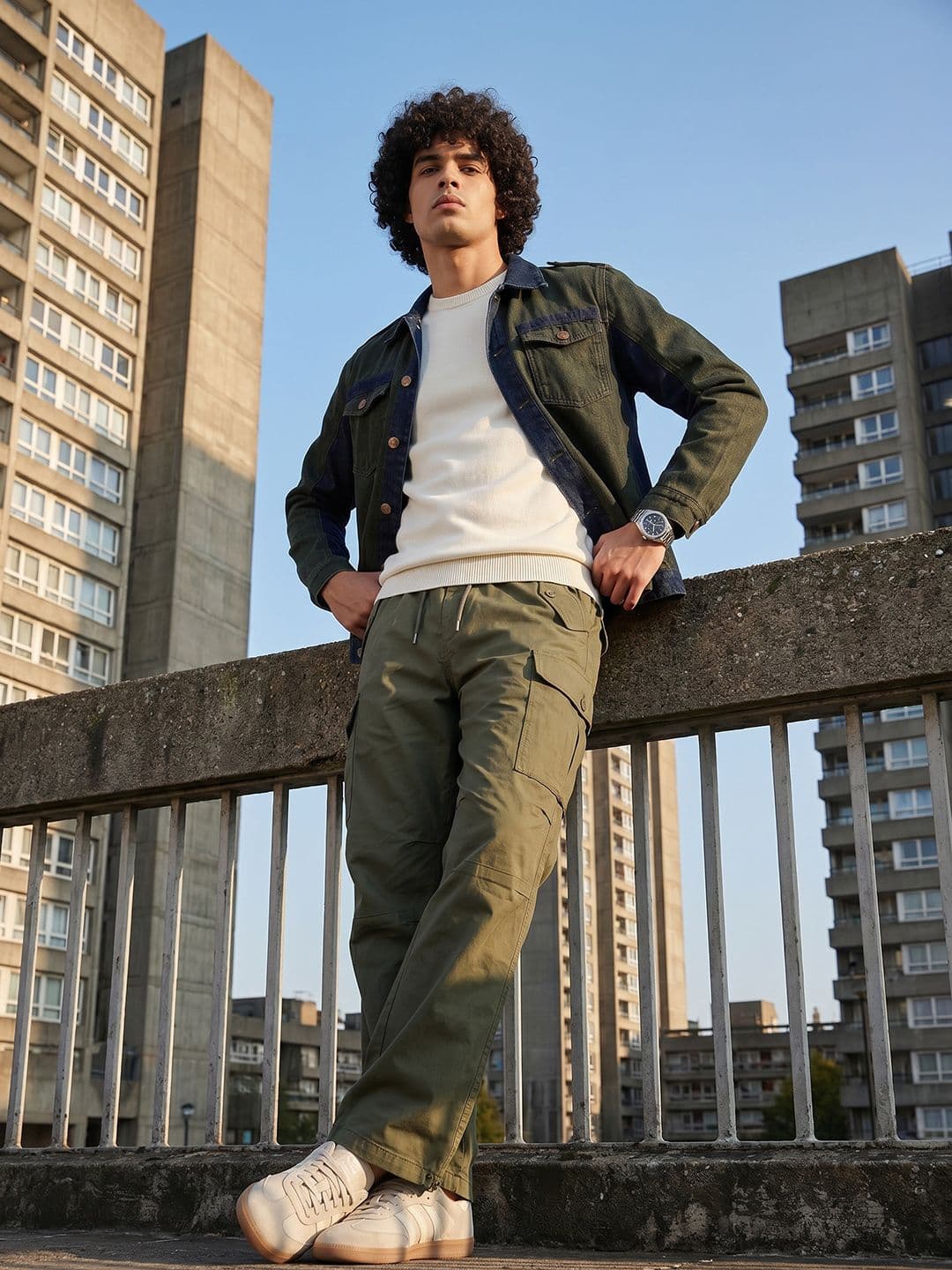The Roadster Lifestyle Co Cotton Spread Collar Denim Jacket - view 1