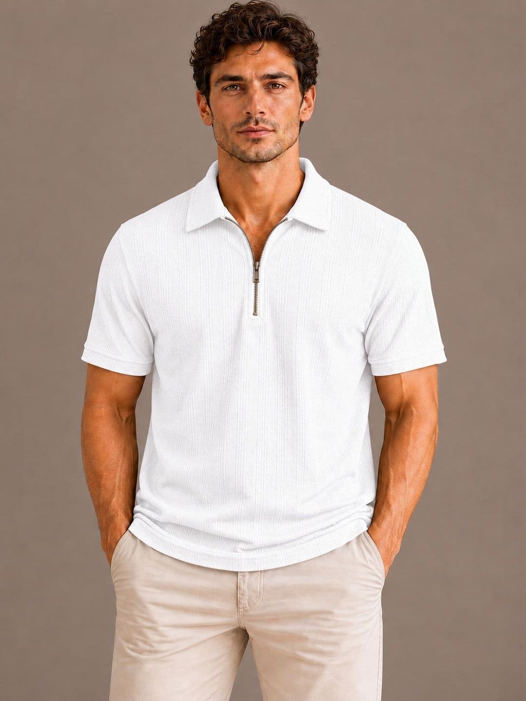 R.Code by The Roadster Life Co. Men Polo Collar T-shirt - view 1