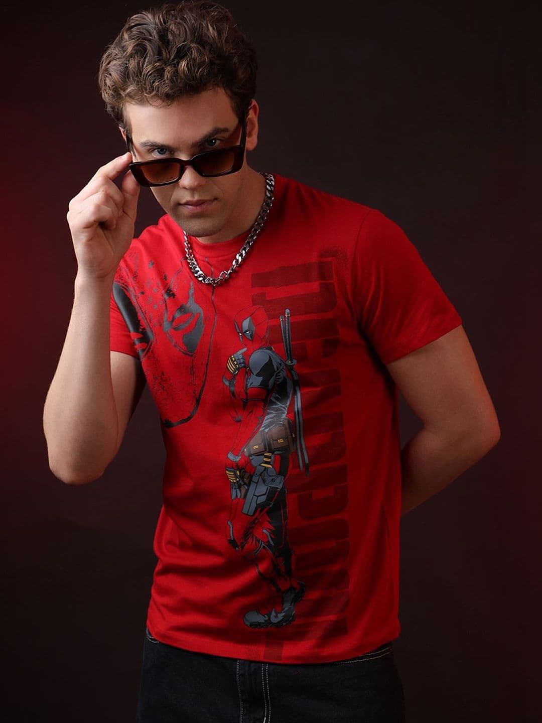 Free Authority Deadpool Printed Pure Cotton T-Shirt - view 1