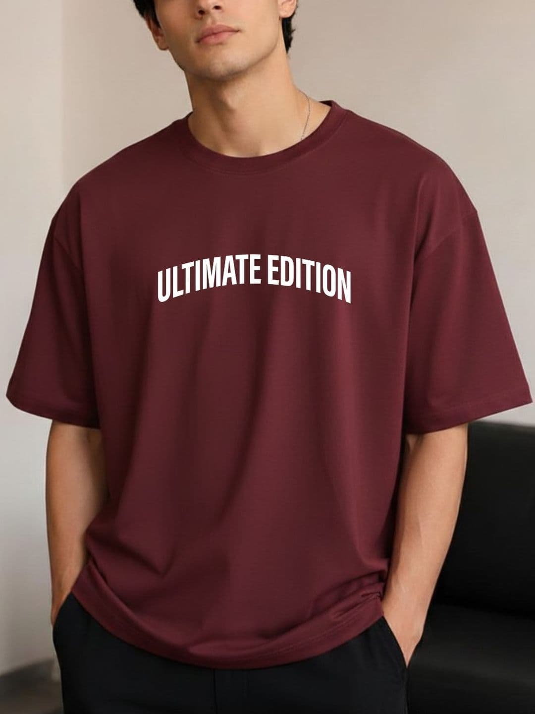 R.Code by The Roadster Life Co. Men Typography Printed Oversized Cotton T-shirt - view 1
