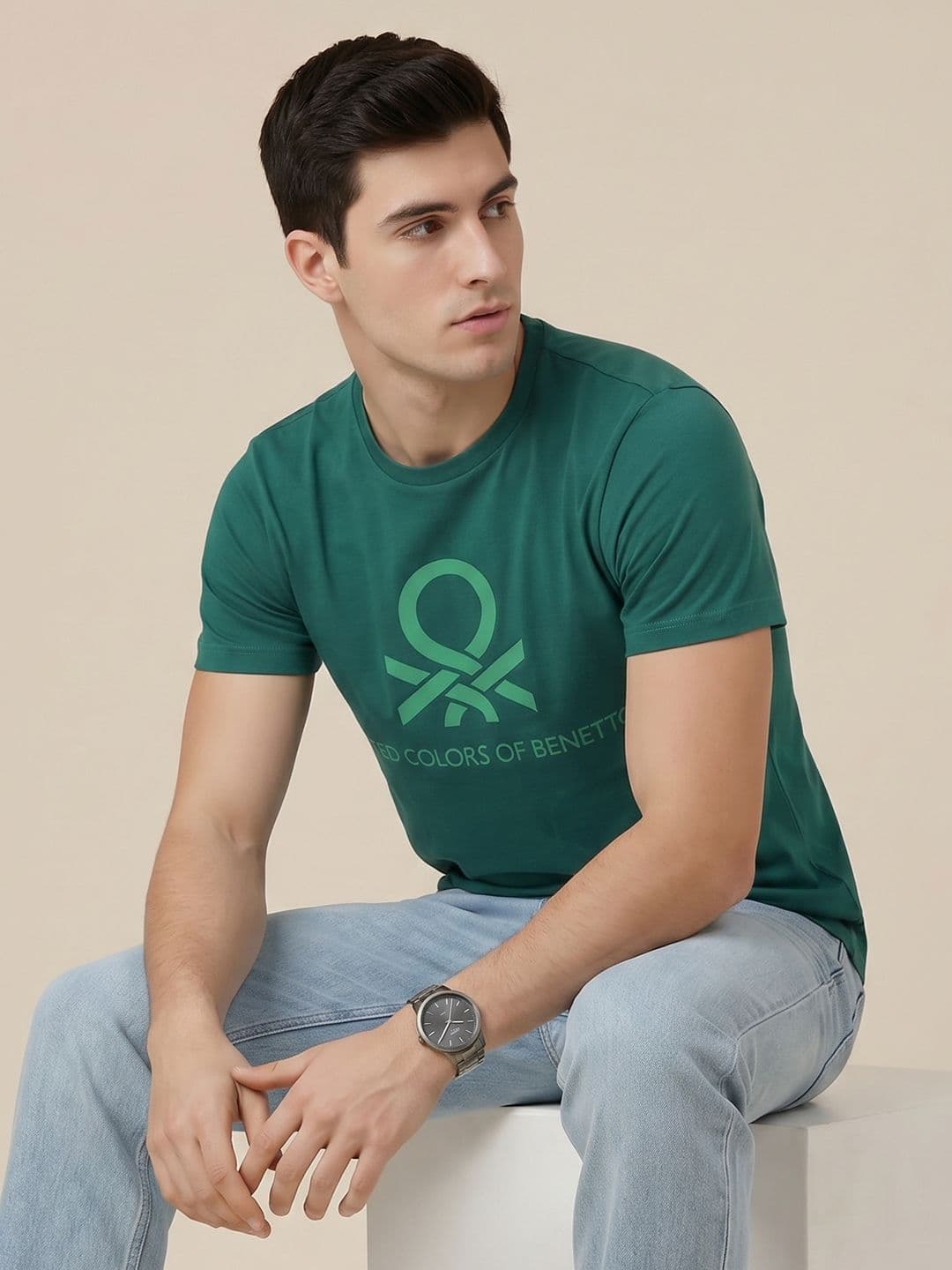 United Colors of Benetton Brand Logo Printed T-shirt - view 1