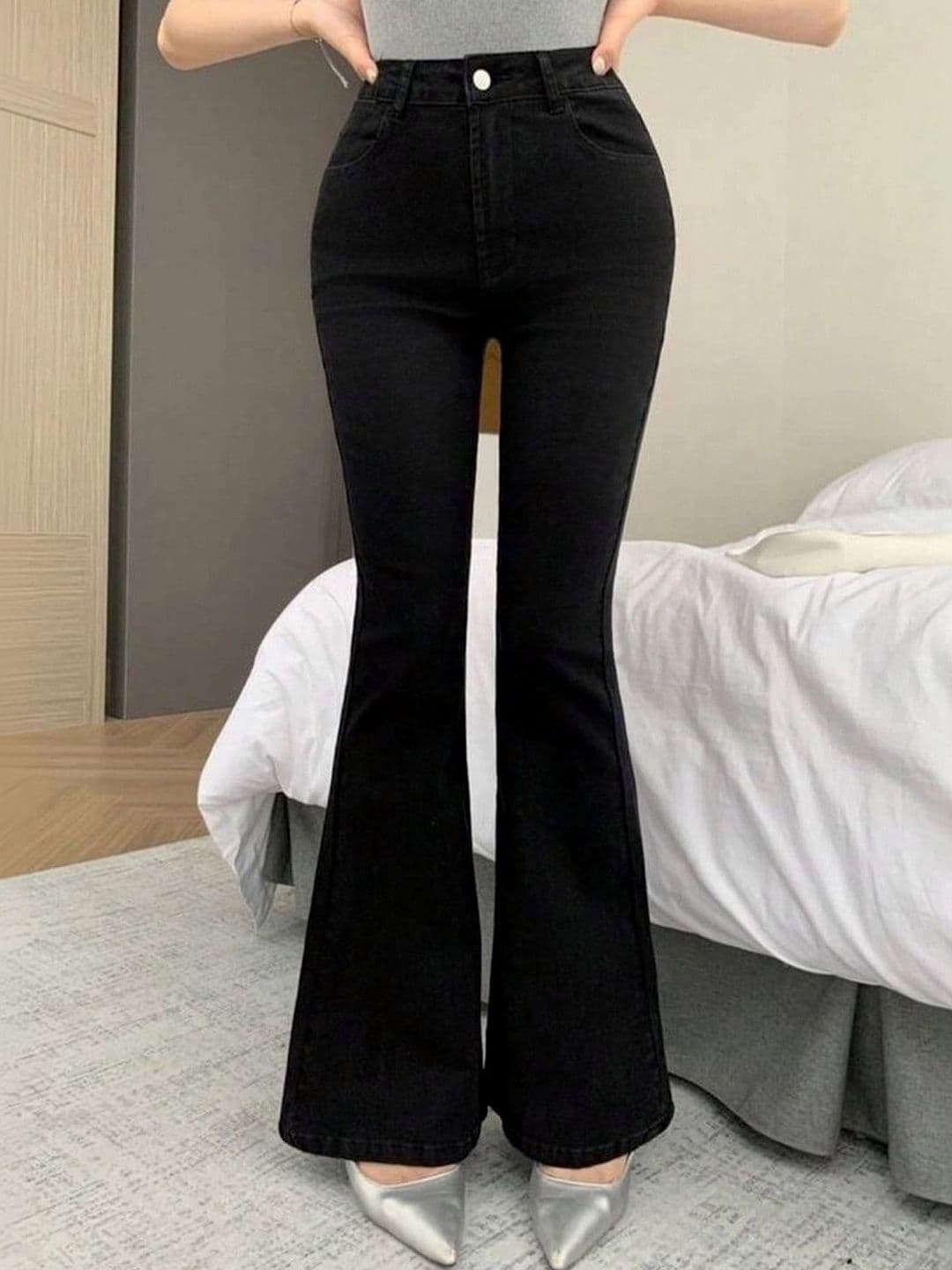 KASHIANXSTYLE Women Smart Flared High-Rise Light Fade Jeans - view 1