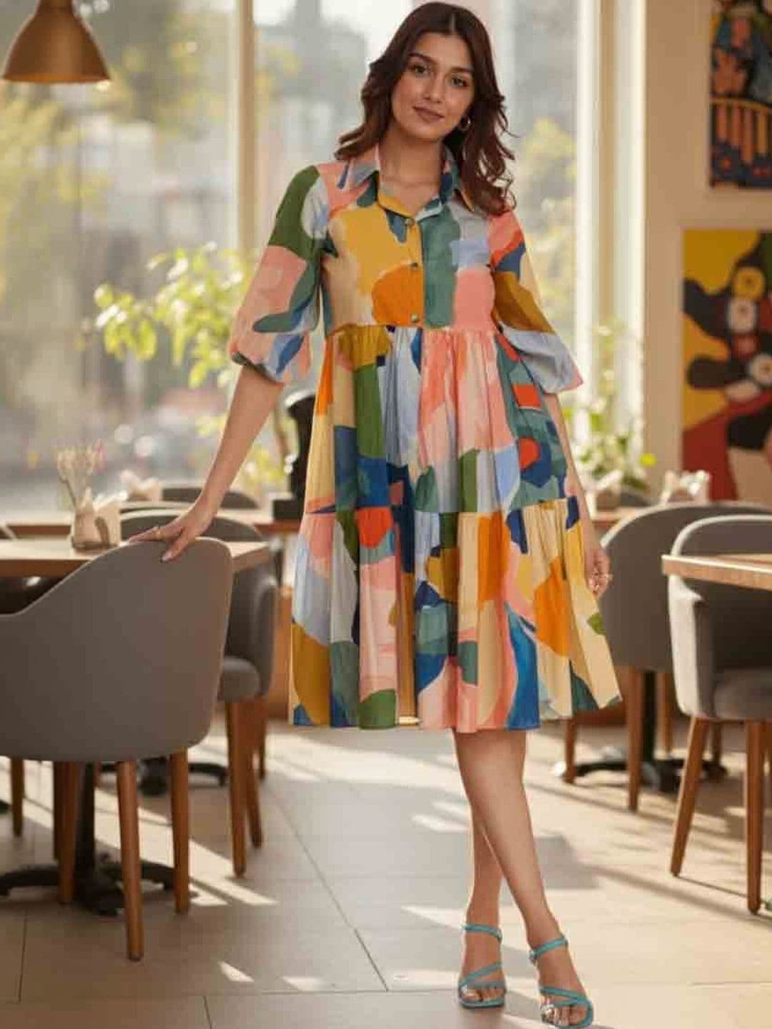 Moda Rapido Print A-Line Dress - view 1