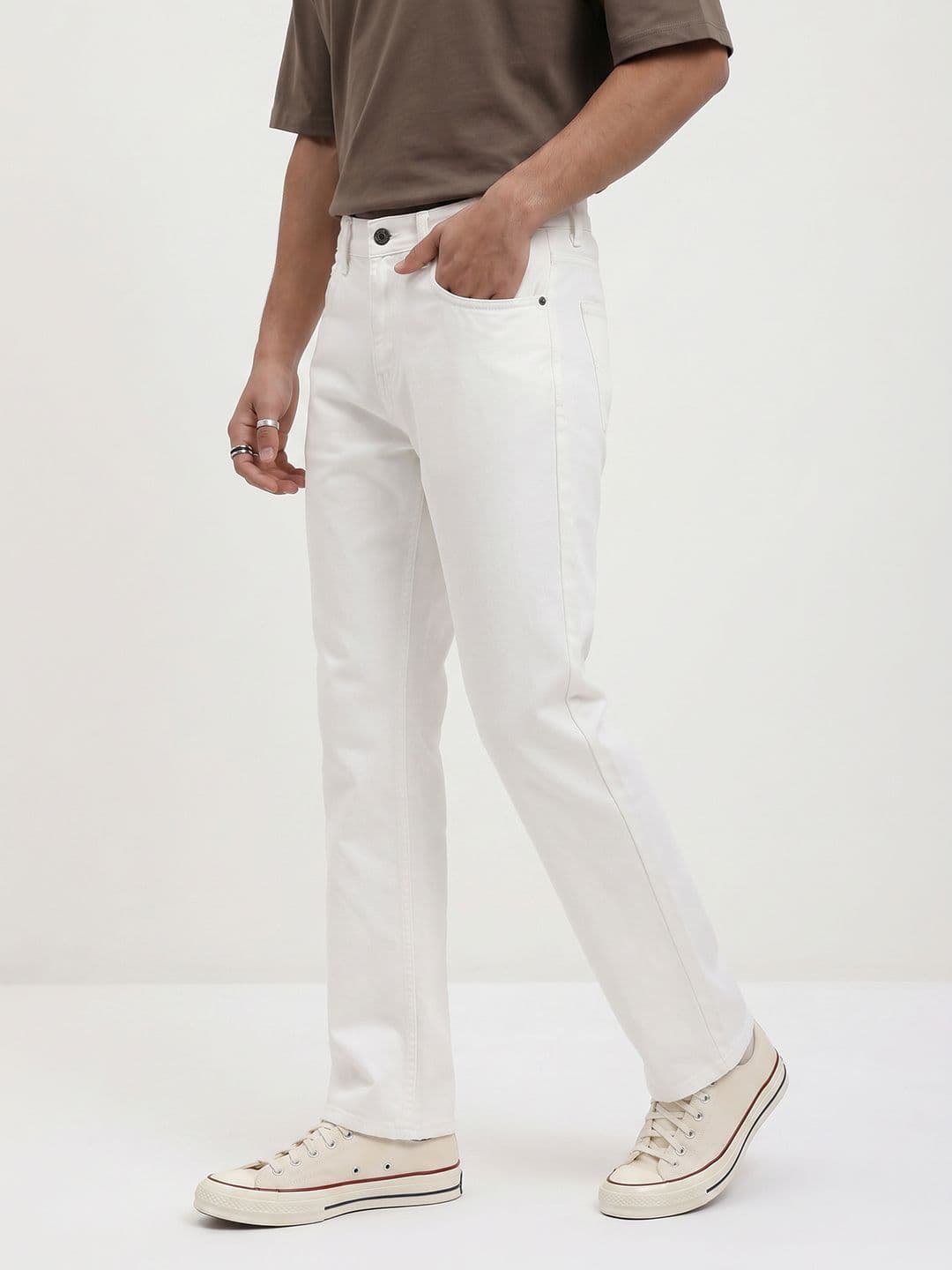 The Roadster Life Co. Men Light Shade Stretchable Jeans - view 1
