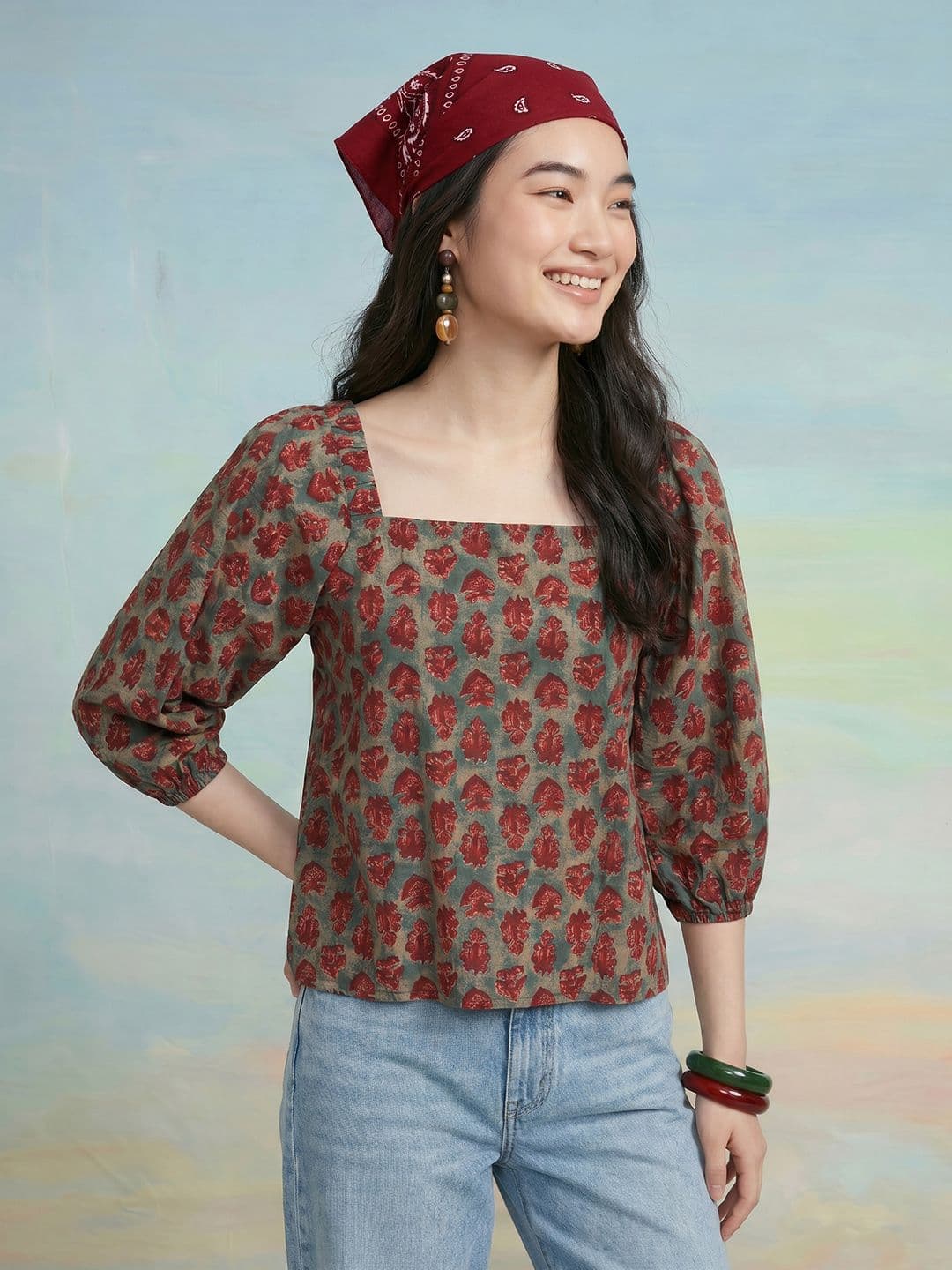 ZACCAI Ethnic Print Top - view 1