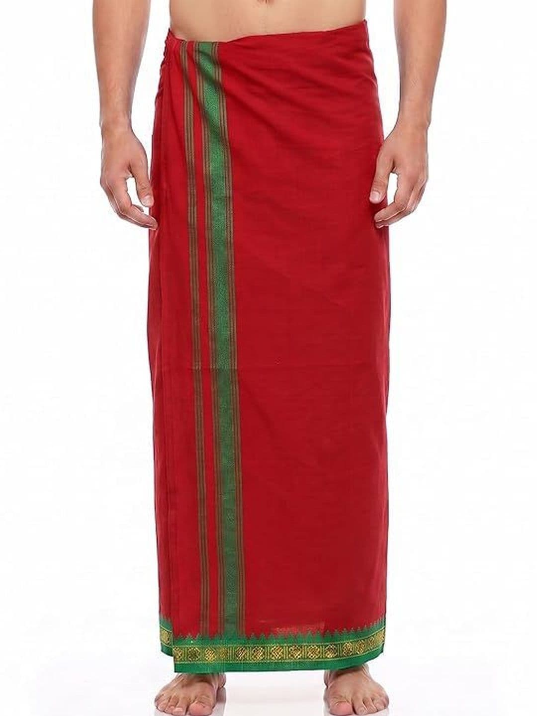 Hornbill Enterprises Men Striped Cotton Dhoti Dhotis - view 1