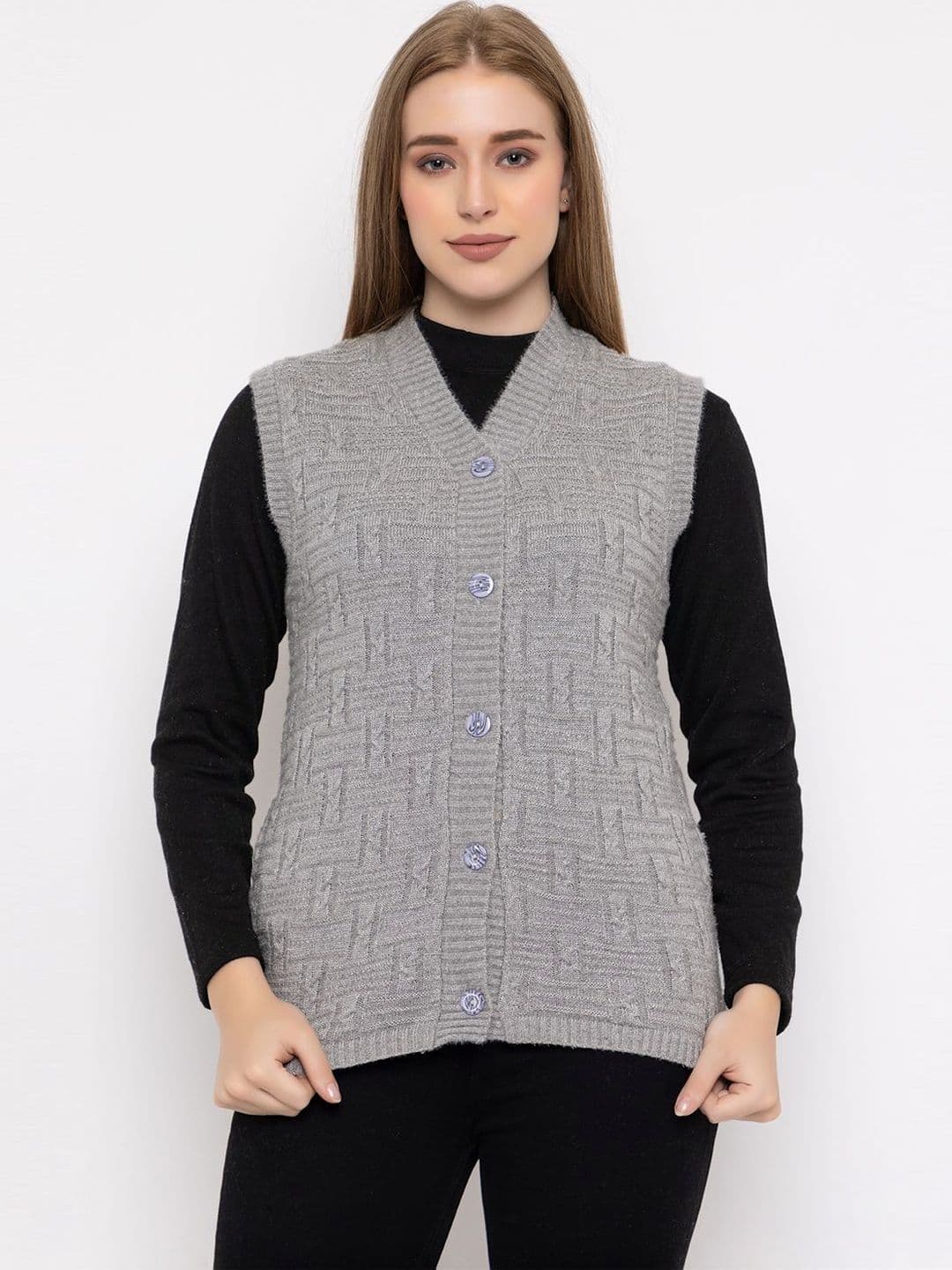 VENATORIA Self Design V Neck Sweater - view 1
