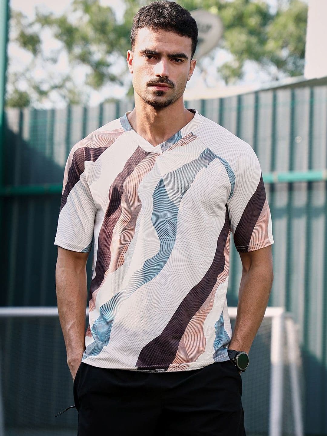 CAHOOT Men Printed V-Neck T-shirt - view 1