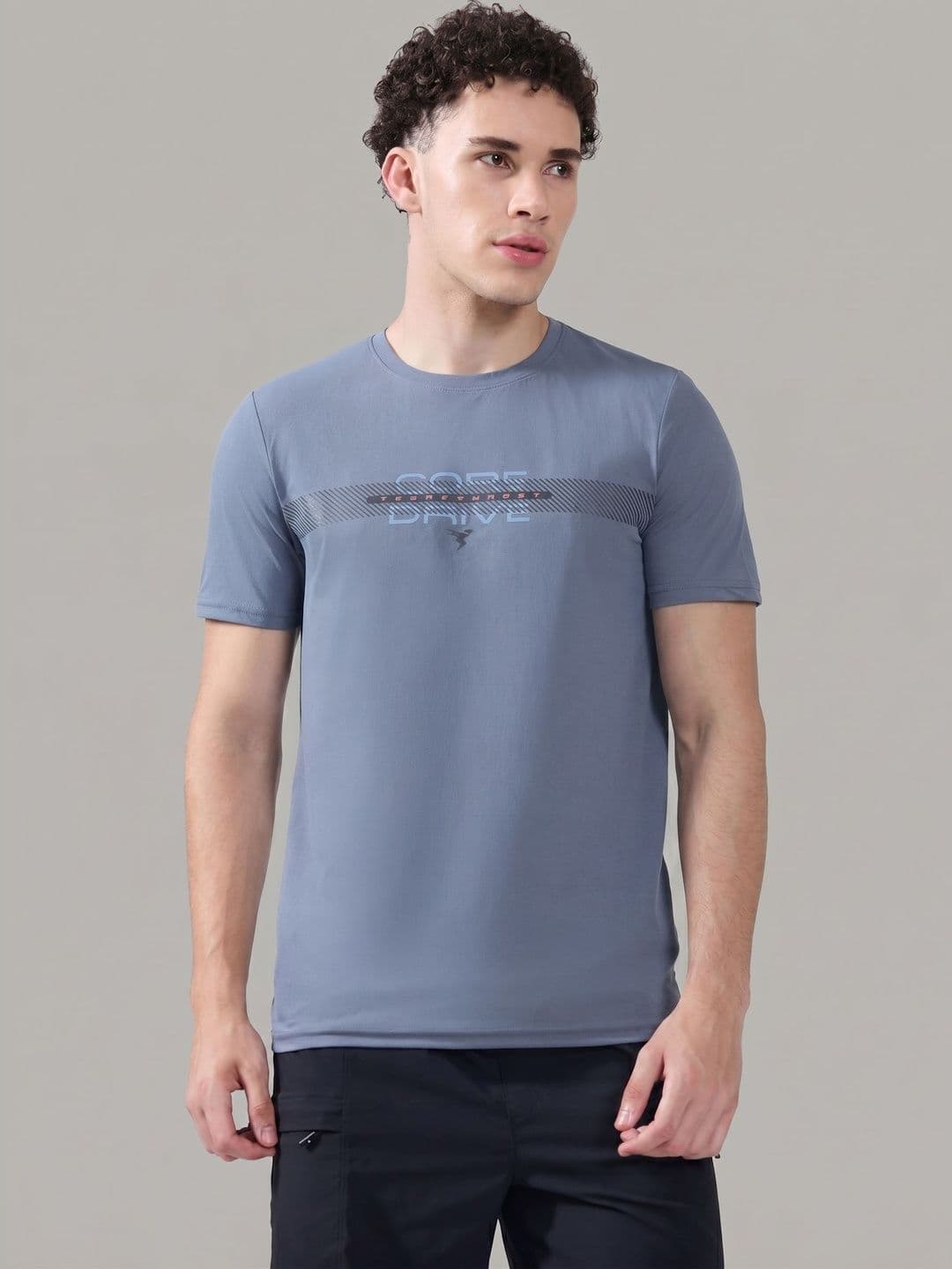 Technosport Men Typography Printed Slim Fit T-shirt - view 1