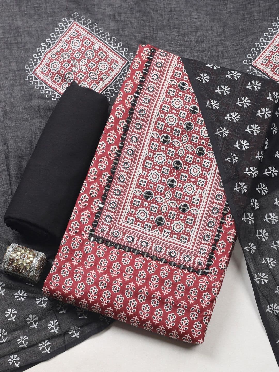 Meena Bazaar Printed Unstitched Dress Material - view 1