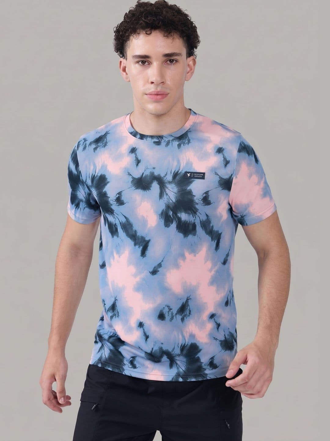 Technosport Men Tie and Dye Dyed Slim Fit T-shirt - view 1