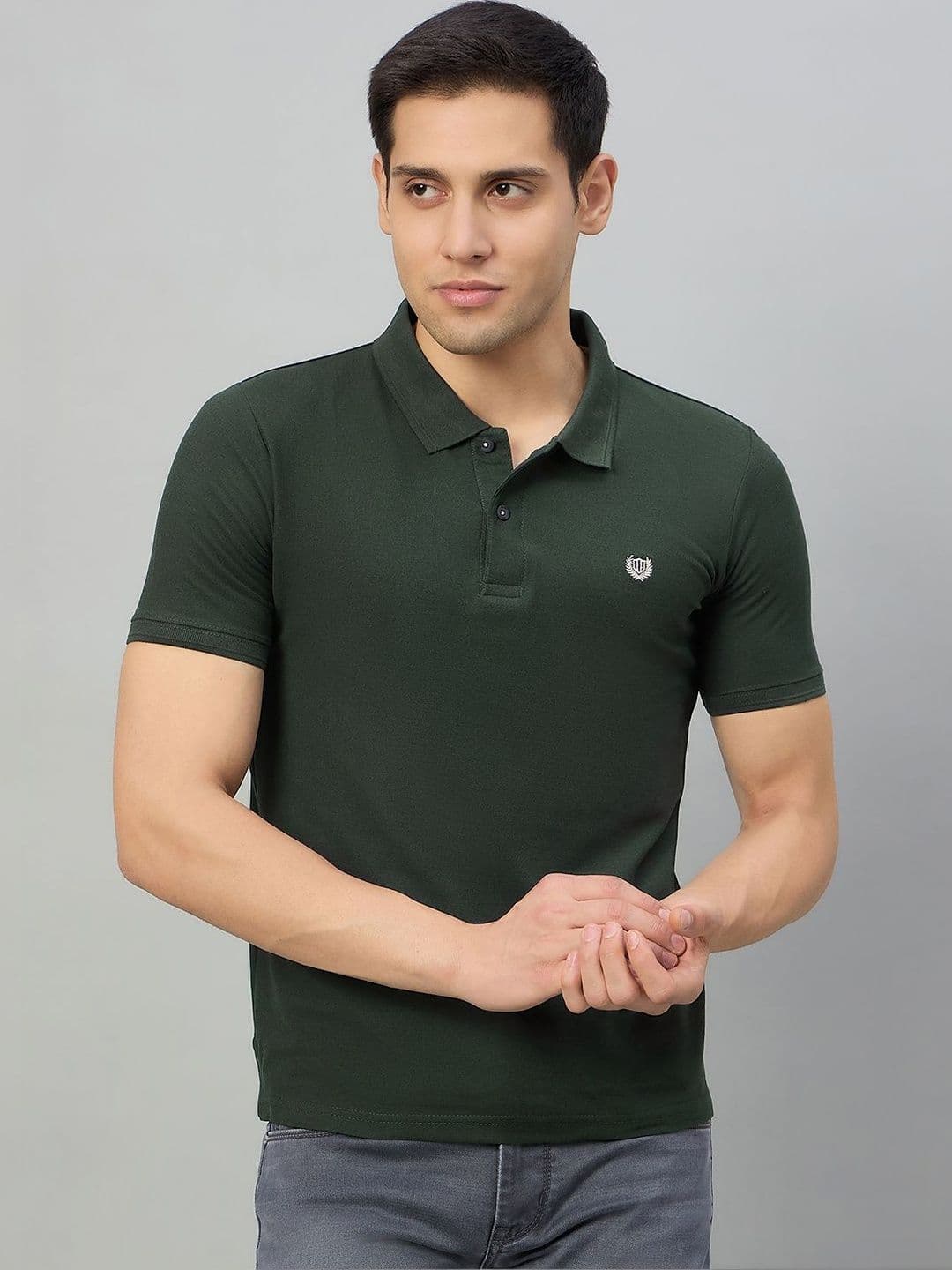 Duke Men Brand Logo Polo Collar Slim Fit T-shirt - view 1