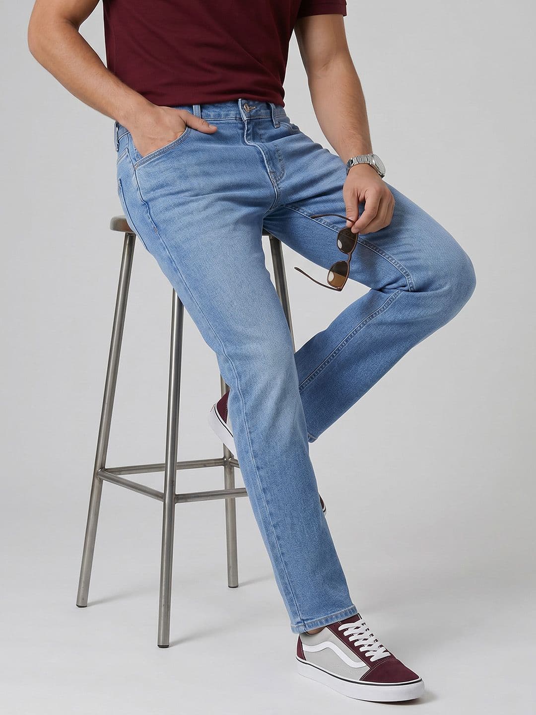 Spykar Men Ricardo Mid Rise Straight Fit Light blue Jeans - view 1