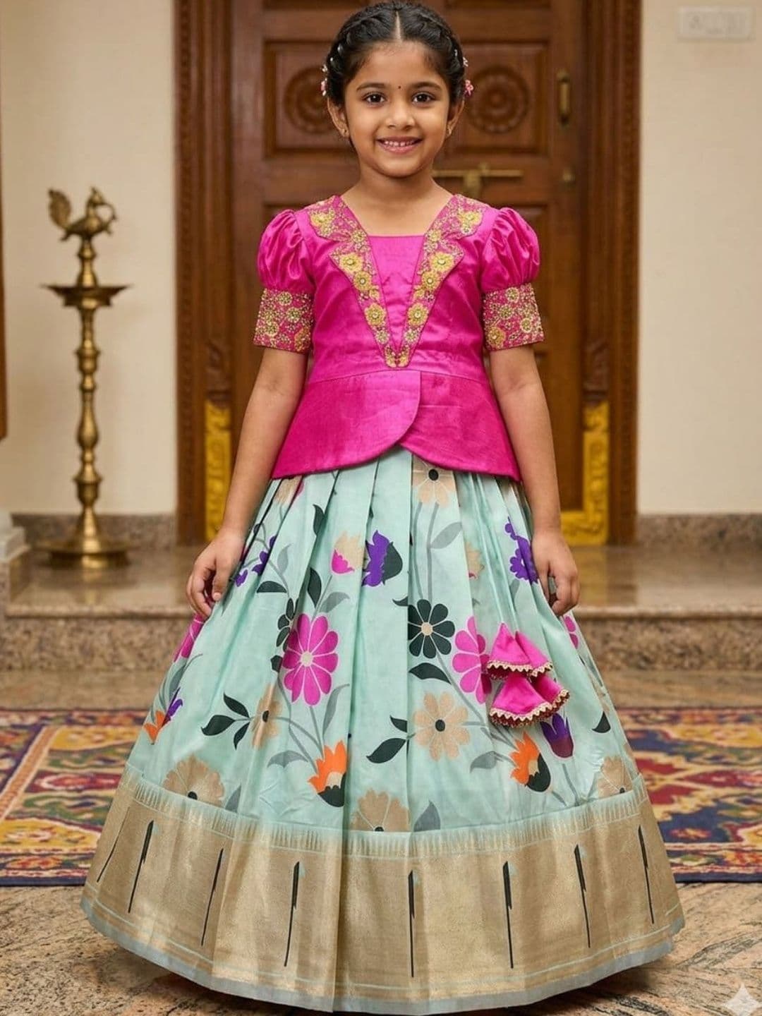 KALINI Girls Embellished Ready to Wear Lehenga - view 1