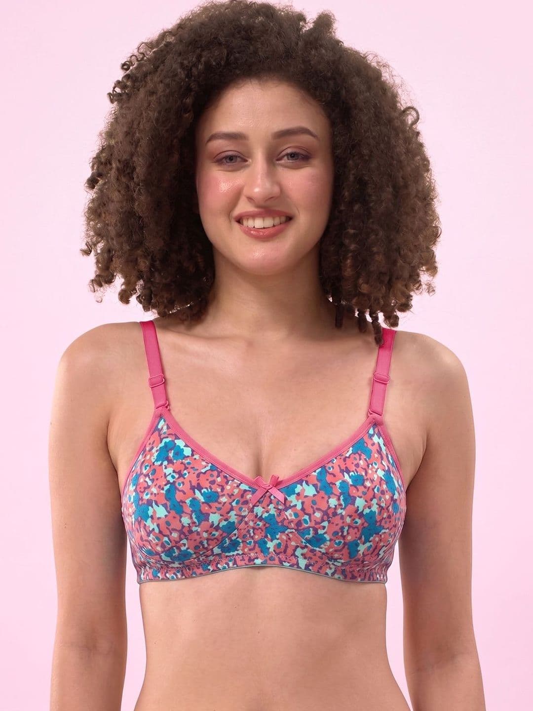 LYRA Printed Combed Cotton Wirefree Secret Support Bra with Detachable Strap - view 1