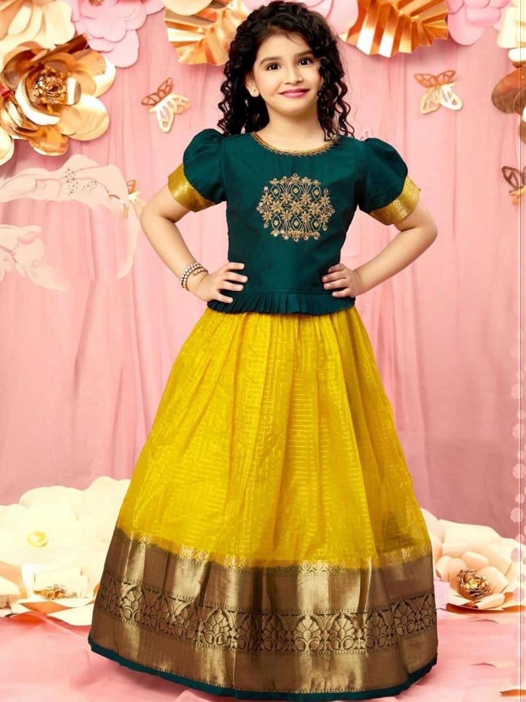 KALINI Girls Embroidered Ready to Wear Lehenga Choli - view 1