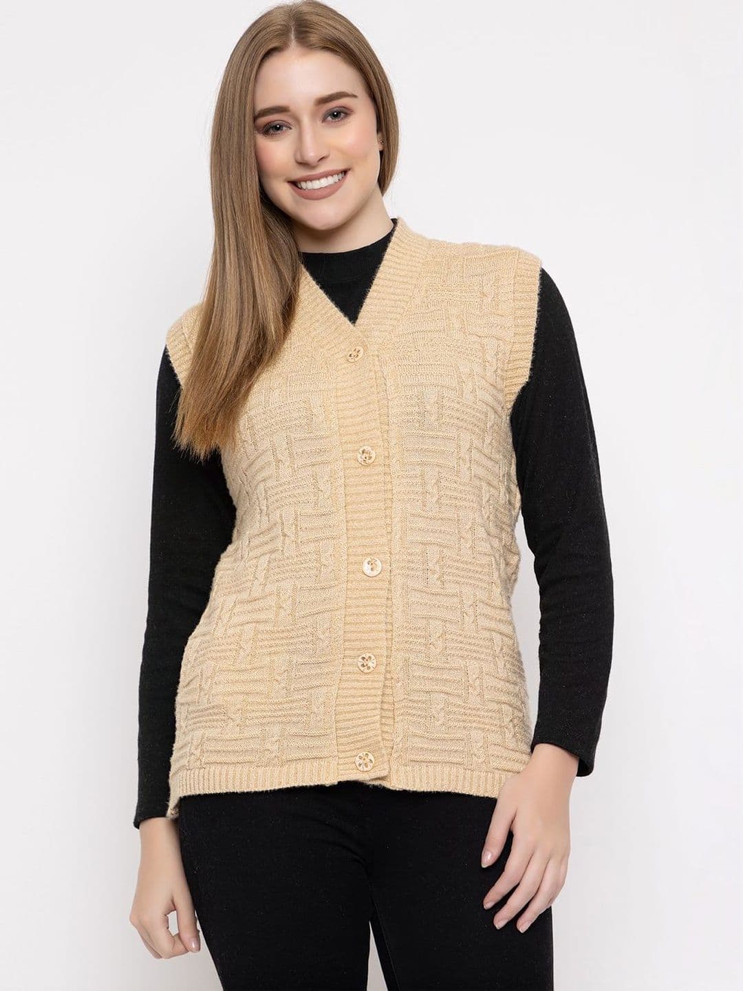 VENATORIA Self Design V Neck Sweater - view 1