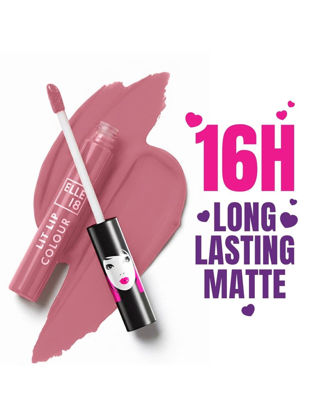 ELLE 18 Lit Lip Matte Finish Long Lasting Smudgeproof Lip Colour 5.6ml - Nude Charm - view 1