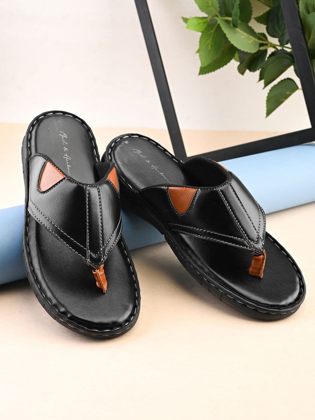 Mast & Harbour Men Colourblocked Thong Flip-Flops - view 1