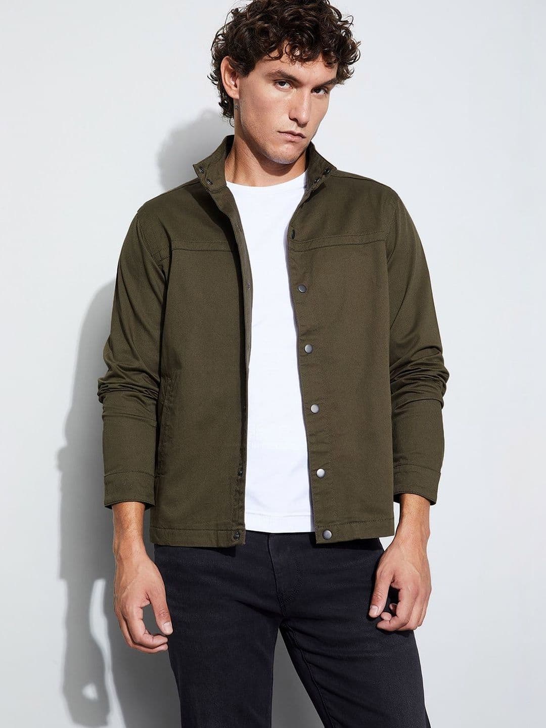 CODE by Lifestyle Men Stand Collar Cotton Woven Jacket - view 1