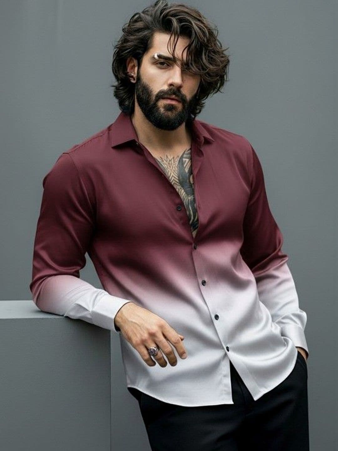Mantonix Men Standard Ombre Casual Shirt - view 1