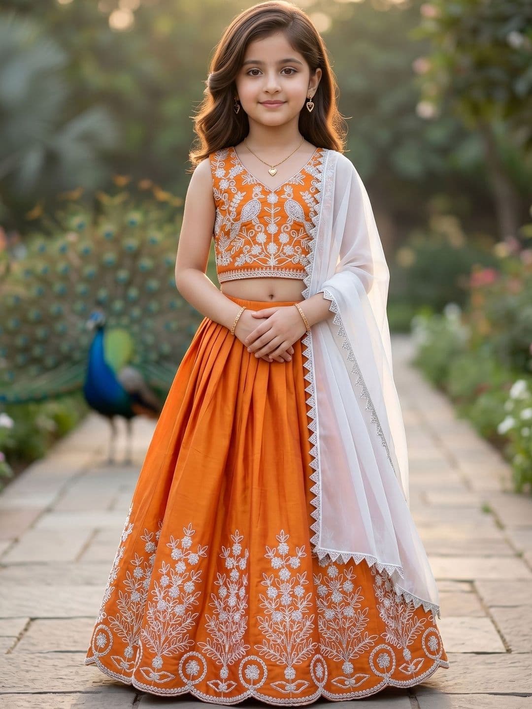 KALINI Girls Embroidered Thread Work Ready to Wear Lehenga & - view 1