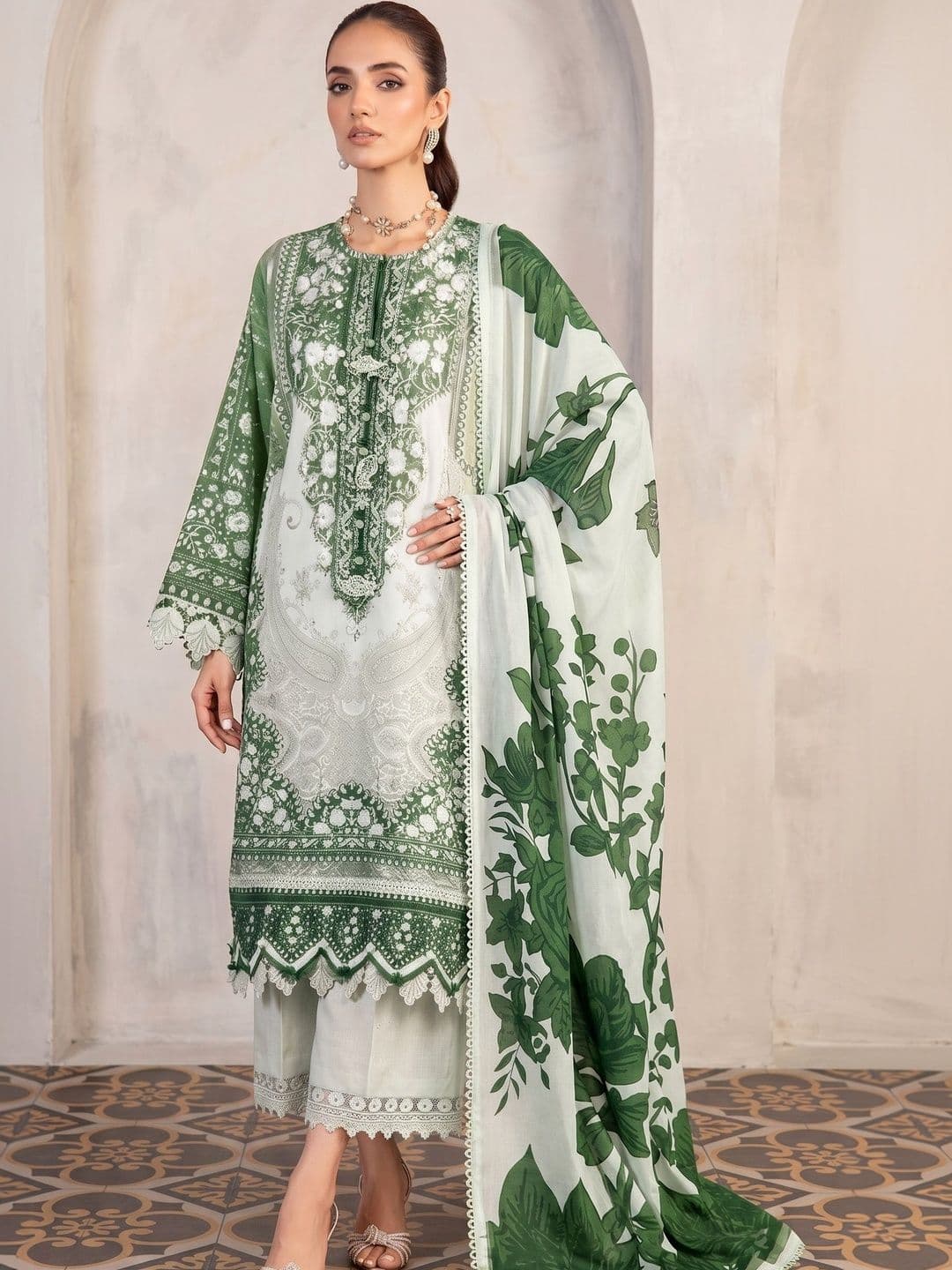 Rosaniya Printed Pure Cotton Unstitched Dress Material - view 1